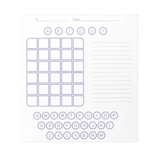 Wordle Scratch Pad Notepad - Weiß Notizblock (Vorderseite)