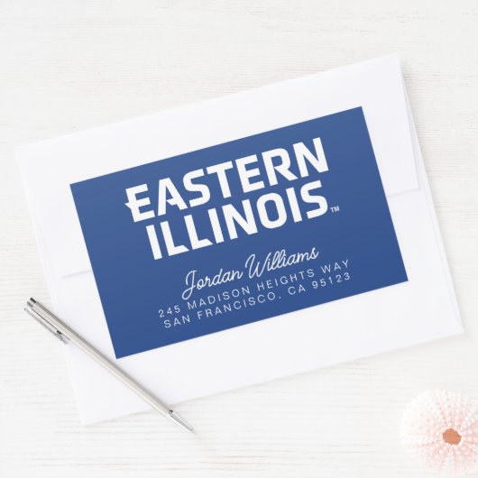 Wordmark-Logo der Universität Ost-Illinois Rechteckiger Aufkleber (Umschlag)