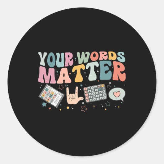 Wordproblem Speech Therapy Language Pathologe Runder Aufkleber (Vorderseite)