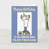 Word's Best Electrical Fitter Happy Birthday Karte (Vorderseite)