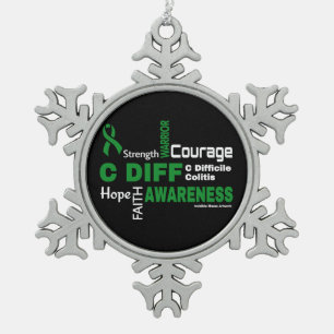 Words...C Diff Snowflake Pewter Weihnachtsschmuck Schneeflocken Zinn-Ornament