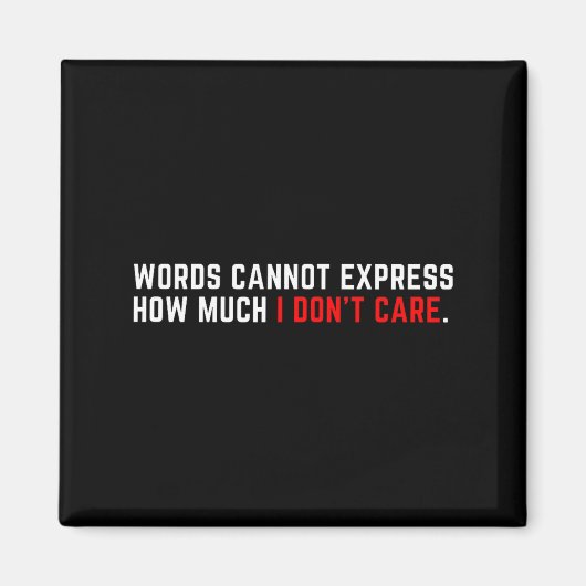 Words Cannot Express How Much I Don't Care  Magnet (Vorne)