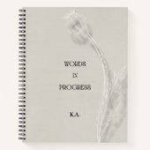 Words in Progress Minimalist Writing Notebook Notizblock (Vorderseite)