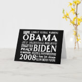 Words of Hope Obama & Biden 2008 Greeting Card 2 Karte (Gelbe Blume)