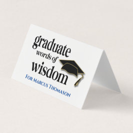 Words of Wisdom Advice Card For Graduation Visitenkarten