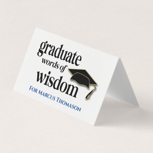Words of Wisdom Advice Card For Graduation Visitenkarten (Vorderseite)