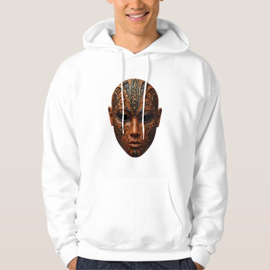 Words of Wisdom: Mask & Script Hoodie (Vorderseite)