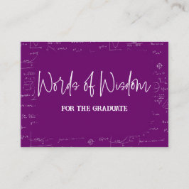 Words of Wisdom Purple Math Graduation Advise Begleitkarte