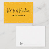 Words of Wisdom Yellow Math Graduation Advise Begleitkarte (Vorne/Hinten)