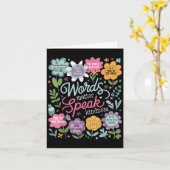 Words Speak Kindness Insrational Floral Sitive  Karte (Gelbe Blume)