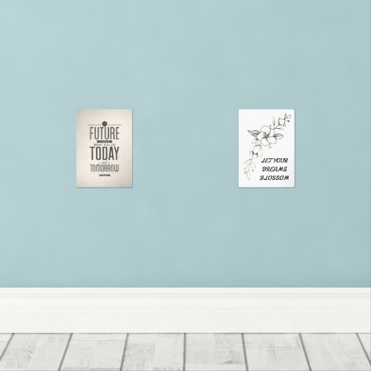 Words to inspire poster bilderwand sets (Holzboden)