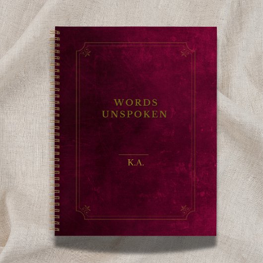 Words Unspoken Notebook – Maroon Gold Leather Look Notizblock