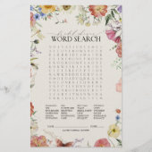 Wordsearch Pressed Floral Brautparty Game (Vorderseite)