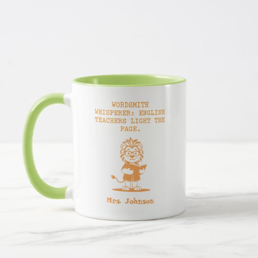 Wordsmith Whisperer Englischlehrer Design Tasse (Links)