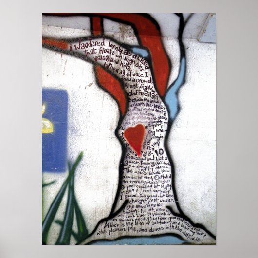 Wordsworth Gedicht Tree Graffiti Poster (Vorne)