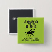 Wordsworth u. der Drache-Quadrat-Knopf Button (Vorne & Hinten)