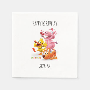 WordWorld individuell anpassbarer Geburtstag Napki Serviette