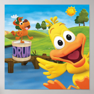 WordWorld Tanzhund und Duck Poster