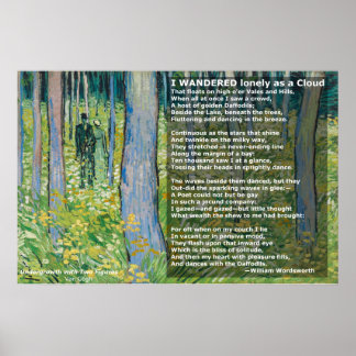 Wordworth's Ich bin einsam als Cloud/Affodil gegan Poster