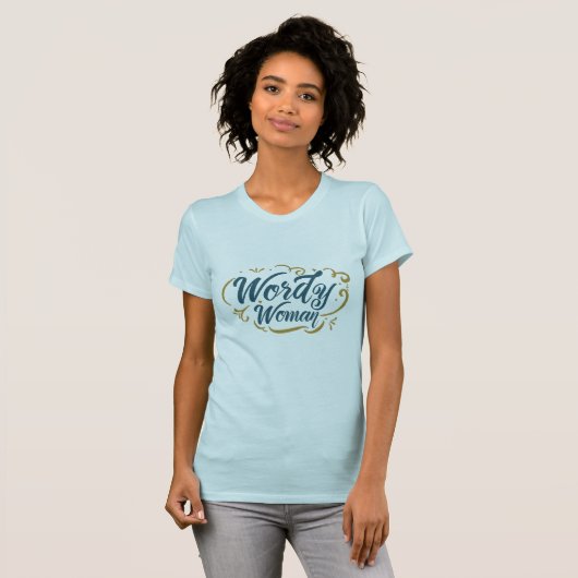 Wordy Frau (Jersey, Blau) T-Shirt (Vorne ganz)