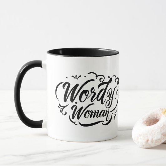 Wordy Frauen-Tasse Tasse (Mit Donut)