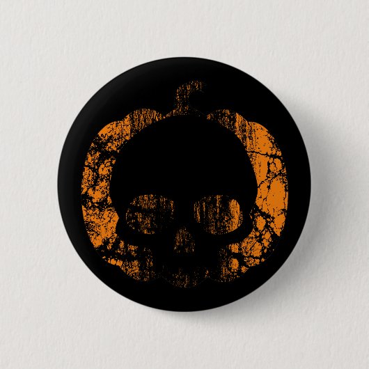 Worin Pumpkin Skull Button (Vorderseite)