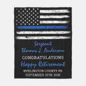 Worin Thin Blue Line Personalisierte polizeiliche Fleecedecke (Vorderseite)