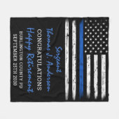 Worin Thin Blue Line Personalisierte polizeiliche Fleecedecke (Vorderseite (Horizontal))