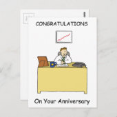 Work Anniversary Congratulations for Male Postkarte (Vorne/Hinten)