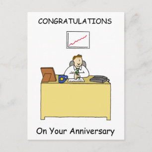 Work Anniversary Congratulations for Male Postkarte