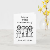 Work Anniversary, From All of Us, Funny Karte (Gelbe Blume)