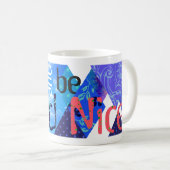 "Work&Be" blaue Tasse (VorderseiteRechts)
