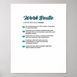 Work Bestie Definition Aquamarin Classic Poster
