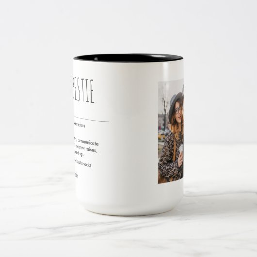Work Bestie Definition Funny Individuelle Name & F Zweifarbige Tasse (Mittel)