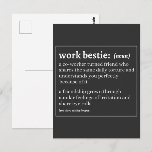 Work Bestie Definition Postkarte (Vorne/Hinten)