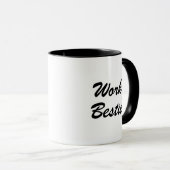 Work Bestie Fun Coworker Typografy Coffee Tasse (VorderseiteRechts)