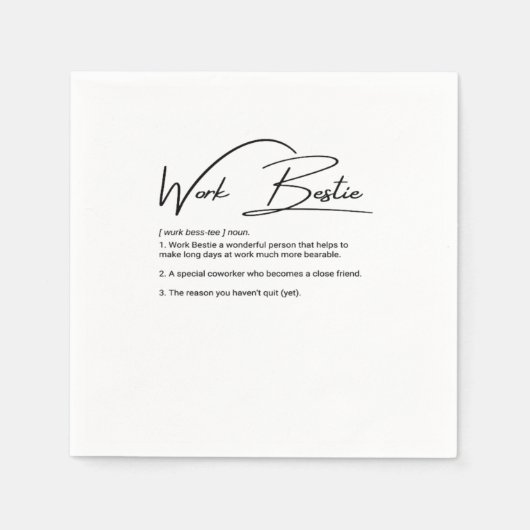 Work Bestie Funny Coworker & Colleague Classic Serviette (Vorderseite)