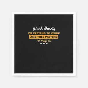 Work Bestie Funny Coworker Quote Classic Serviette