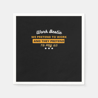 Work Bestie Funny Coworker Quote Classic Serviette