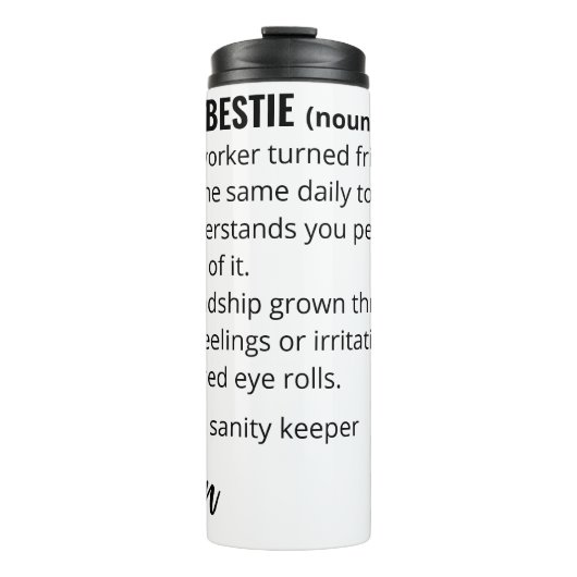 Work Bestie Ice Coffee Cup, Work Bestie Gift, Emot Thermosbecher (Vorderseite)