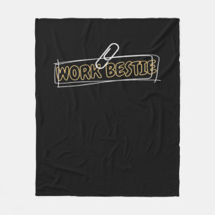Work Bestie World's Best Work Bestie Funny Workpla Fleecedecke