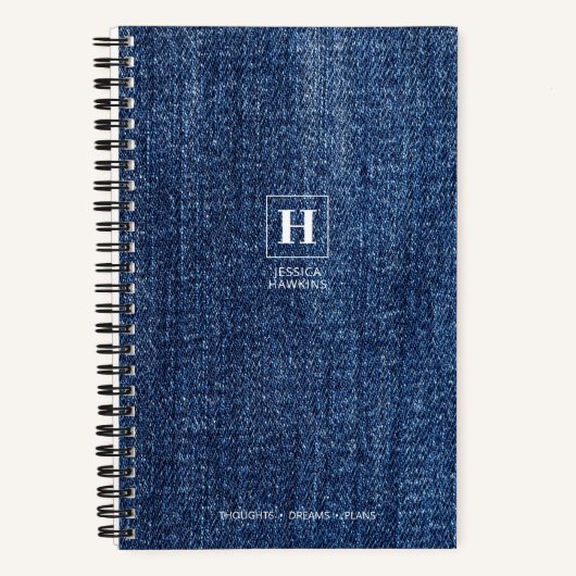 Work Blue Denim Classic Monogram Notizblock (Vorderseite)