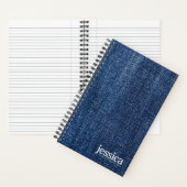 Work Blue Denim Rounded Modern Typografy Notizblock (Innen)