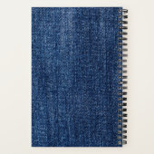 Work Blue Denim Rounded Modern Typografy Notizblock (Rückseite)