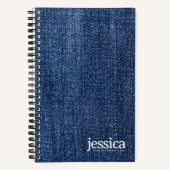 Work Blue Denim Rounded Modern Typografy Notizblock (Vorderseite)