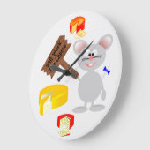 Work For Cheese Große Wanduhr (Winkel)