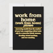 Work From Home Definition Employees Officer Worker Einladung (Vorderseite)