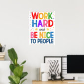 Work Hard and Be Nice Classroom Poster (Heimbüro)