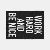 Work Hard And Be Nice - Motivational Quote  Fleecedecke (Vorderseite (Horizontal))