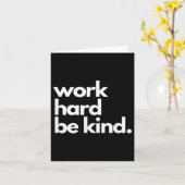 Work Hard Be Kind Insrational Motivational Workout Karte (Gelbe Blume)